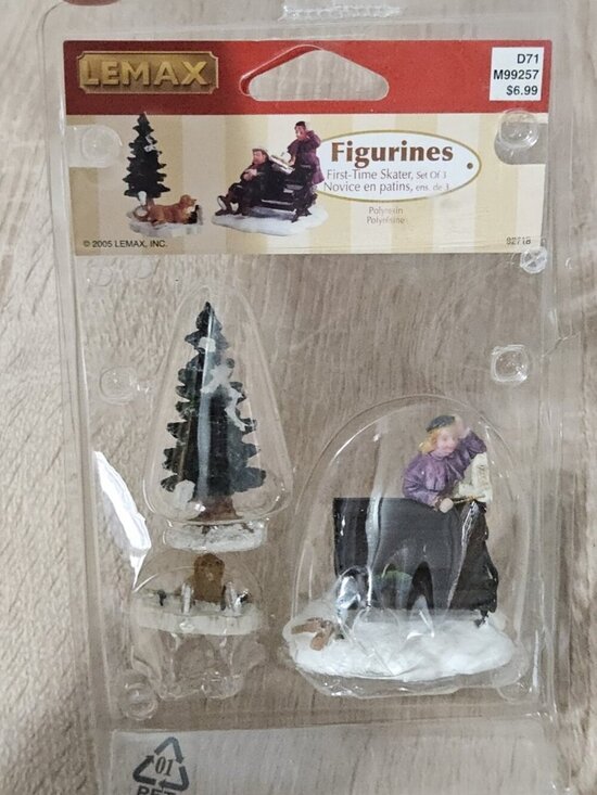Lemax Other - 2005 Lemax Sears Set Of 3(one Missing Part) First Time Skater Figurines